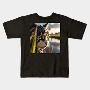 Reflecting Cat Kids T-Shirt